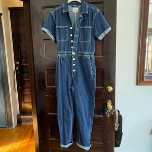 Dark jean coveralls